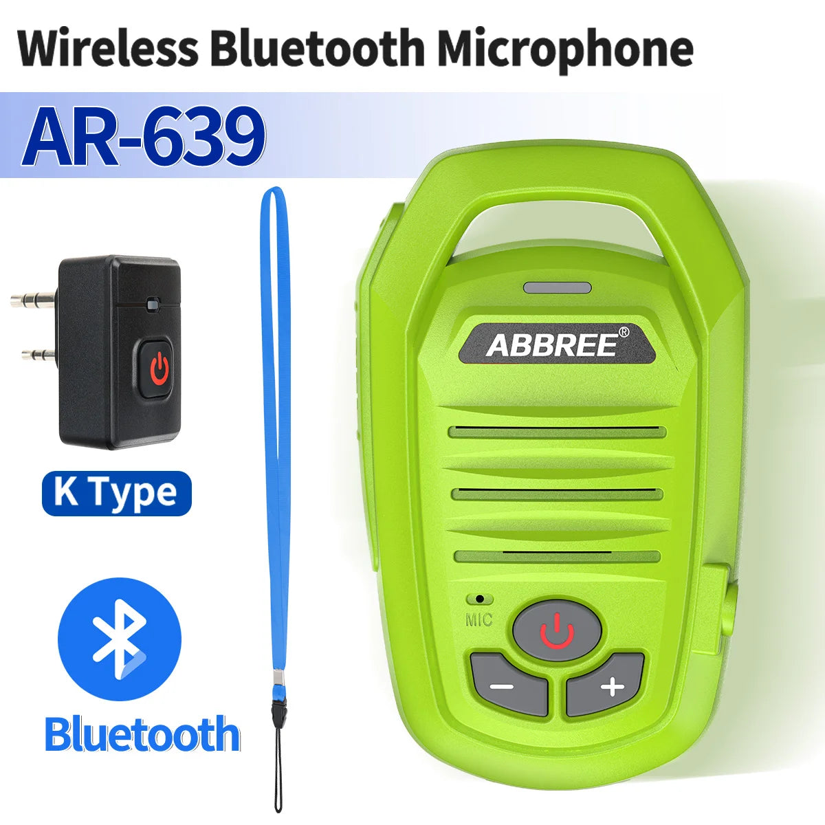 ABBREE Walkie Talkie Bluetooth Wireless Speaker Mic For Baofeng UV-5R UV-5RH UV-21 PRO V2 Quansheng UV-K5 (8) UV-K6 Ham Radio