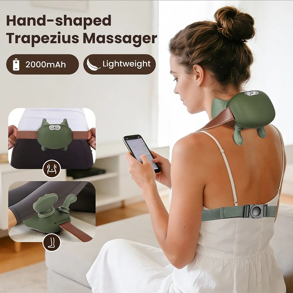 Bionic Finger Neck Shoulder Massager Wireless Neck Cervical Trapezius 4D Kneading Body Back Hand Massage Shawl Brushless Motor