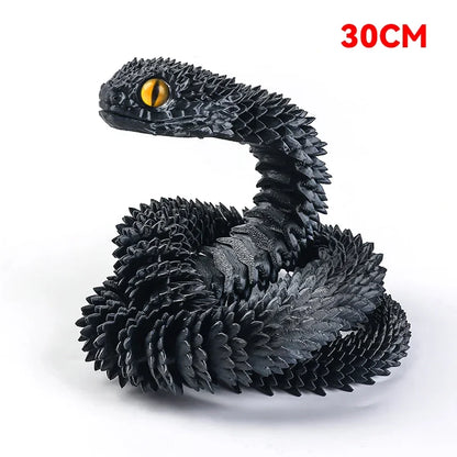 3D Printed Snake Rotatable Joints Snake Figurines Home Office Desktop Crafts Ornament Creative Home Garden Landscape Kids Gift
