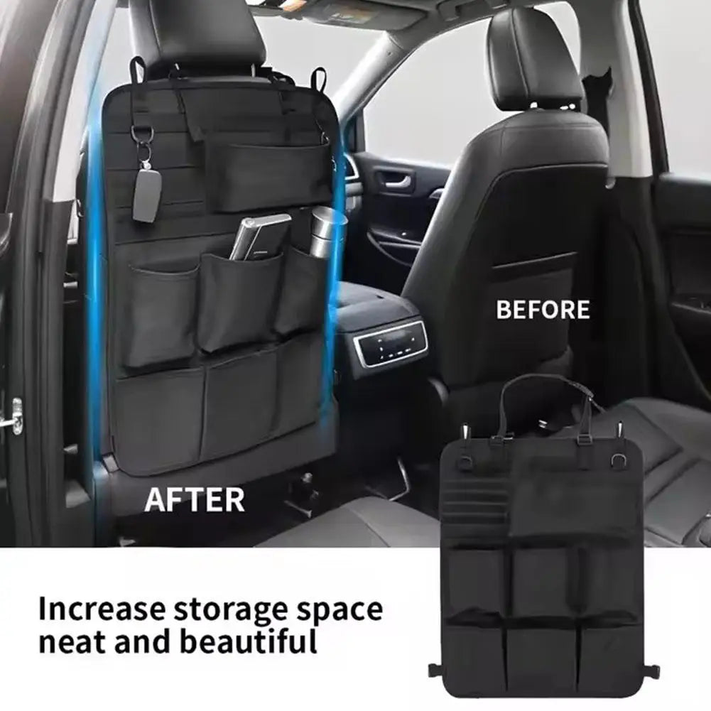 Universal Vehicle Seat Back Organizer Military Style Camo Storage Bag with 7 Pockets Tactical Auto Organizer for Car Truck SUV