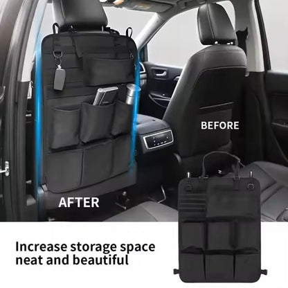 Universal Vehicle Seat Back Organizer Military Style Camo Storage Bag with 7 Pockets Tactical Auto Organizer for Car Truck SUV