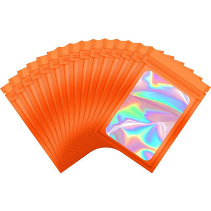 50pcs pack Mylar Bags Laser Color Plastic Packaging Mini Pouch Resealable ZipLock Smell Proof Coffee Herb Powder