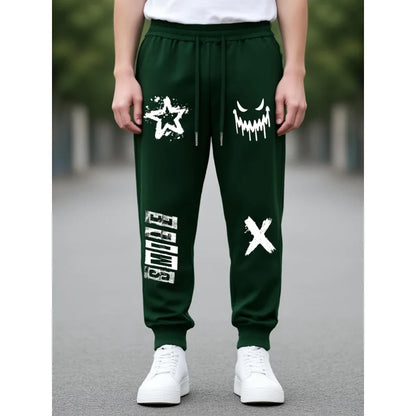 Men'S Trendy Printed Casual Fashion Pants Suitable For Outdoor Dates, Shopping, And Sports