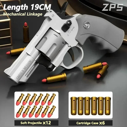 Continuous Firing ZP5 357 Revolver Launcher Pistol Soft Dart Bullet Toy Gun CS Outdoor Game Weapon for Kids Adult