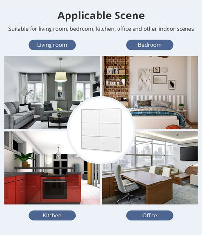 Zemismart Matter WiFi 1 2 3 4 6 Gangs Smart Wall Light Switch Neutral Required with Big Button SmartThings App Homekit Control