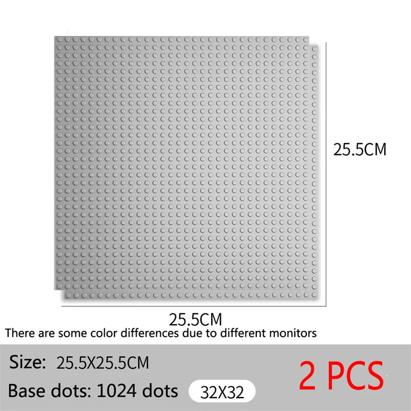 2PCS Classic Baseplates 32x32 16x32 Dots Base Plate MOC Blocks Plastic Building Bricks Assembly Compatible Brand City Friends