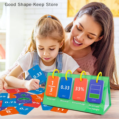 104PCS Educational Toys Decimal Fraction Percentage Conversion Cards Table Model Kids Thinking Cognition Training Aid