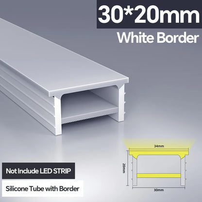 1M-10M LED Neon Rope Tube Soft Silicone Diffuser Channel Black/White Flexible Ribbon Strip Light for Recessed Channel