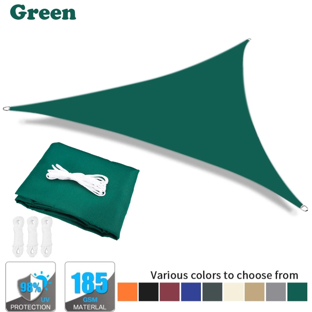 Triangle Sun Shade Sail Canopy UV Block Sun Shelter with Fixing Kits for Outdoor Patio Pool Beach Backyard Garden Sunscreen Tent