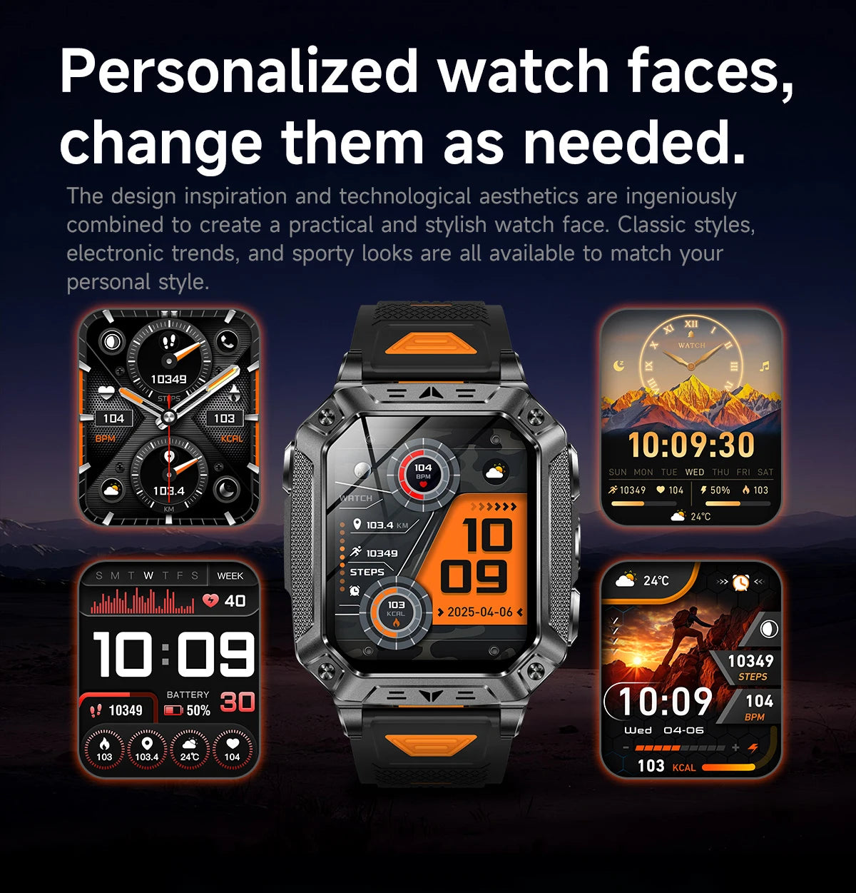 LIGE Wojskowy Inteligentny Zegarek 2.01'' Ekran HD Outdoor Sportowy Męski Zegarek SOS Czerwony Alarm Migająca Latarka Monitor Zdrowia Smartwatch