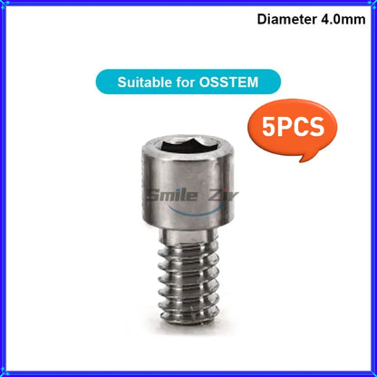 5PCS Dental Bridge Ti Screws  M1.4 Osstem Regular Mini Multi Unit Screw Adin Dentium ITI Anthogyr Dental Implant MUA Screws