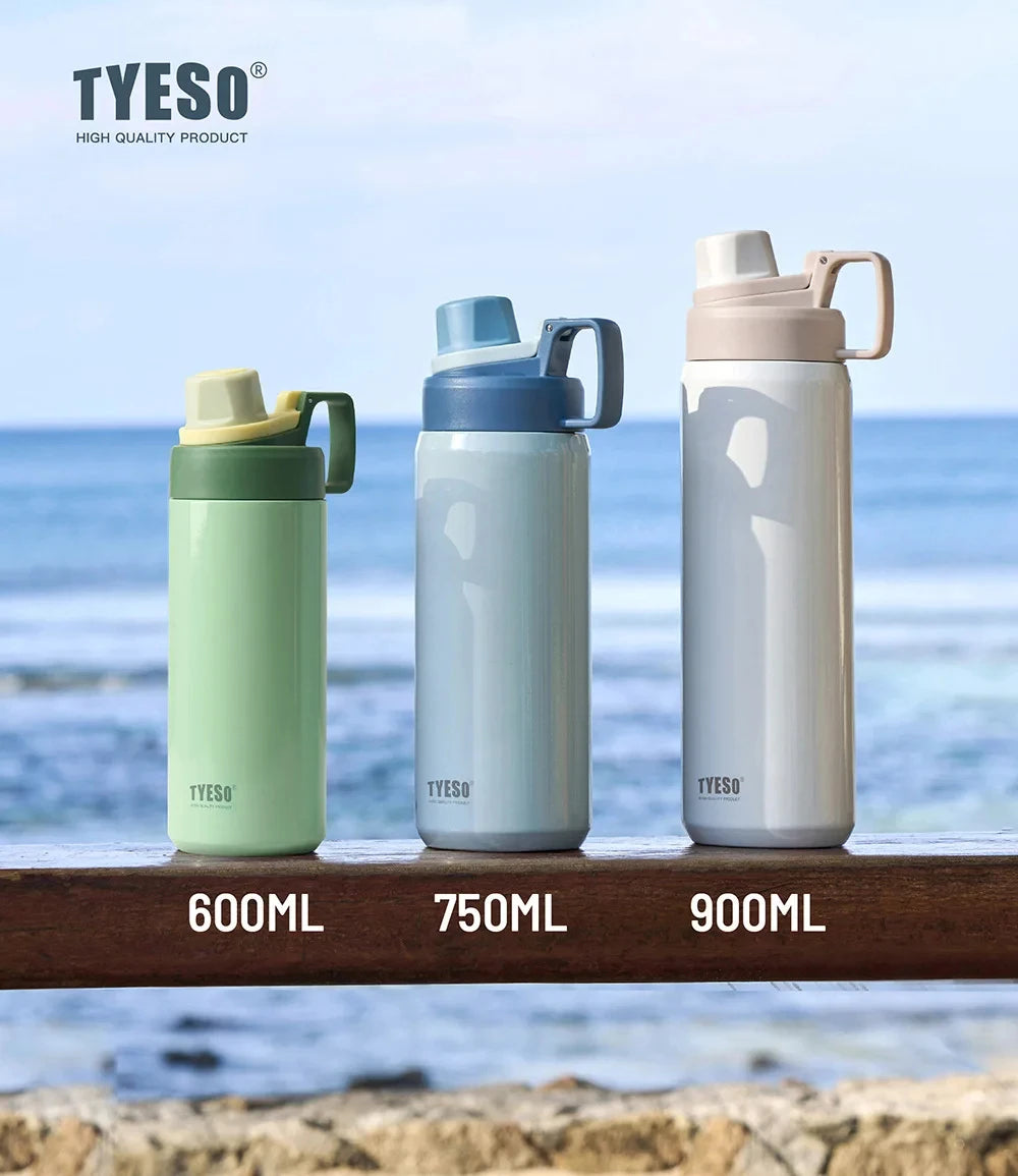 Tyeso 600ML Water Bottle With Eye Sticker Insulated Leak-Proof Fitness Flask Vacuum Flasks for Sport for Outdoor Workouts Travel
