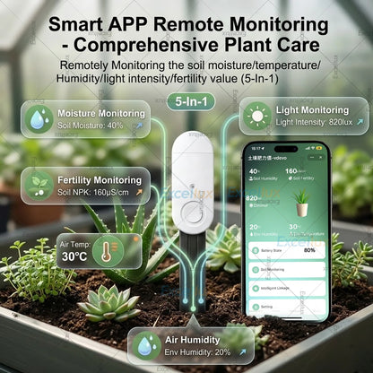 Zigbee Soil Moisture Tester Sensor Temperature Hygrometer illuminance Soil Fertility Sensor For Tuya Smart Life 2MQTT Automation