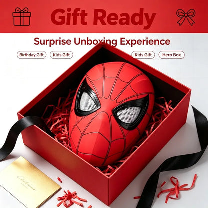 In Stock Miles Spider-Man 1:1 Scale Electronic Mask With Moving Glowing Eyes Ring Control Cosplay Toy Gift For Boys Gift