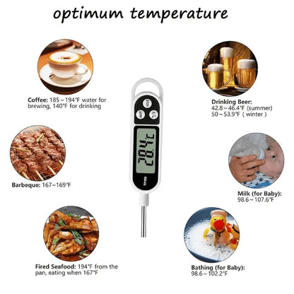 1pc Stainless steel probe cooking food, barbecue stove, water, milk, oil, liquid meat, digital kitchen thermometer