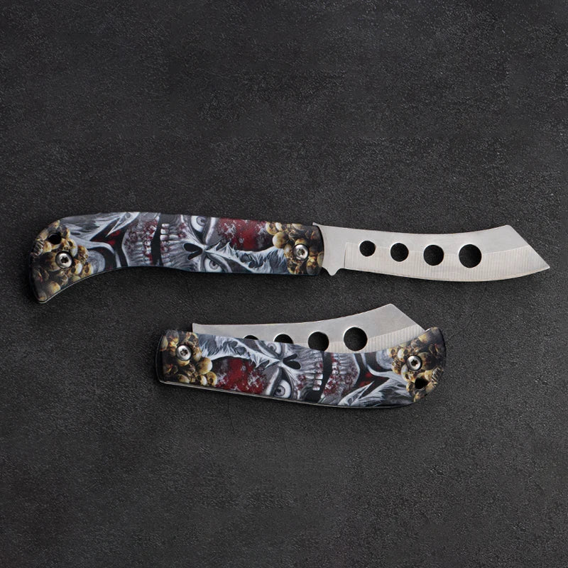 Pocket Portable Mini Folding Knife Stainless Steel Self-defense EDC Multi-purpose Camping Camp tools Halloween style