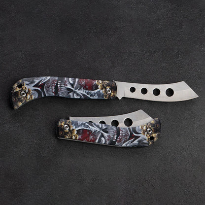Pocket Portable Mini Folding Knife Stainless Steel Self-defense EDC Multi-purpose Camping Camp tools Halloween style