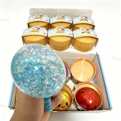 Colorful Dumpling Squishes Stress Balls Fidget Sensory Toys Simulation Food Squishies Bun with Steamer Squeeze Dough Ball Gifts