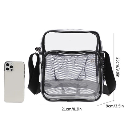 TINYAT Women Lightweight Mesh Strap Waterproof Transparent pvc Bags Put Lost Headphone Jack Umbrella Cell Phone 9.7 inch iPad