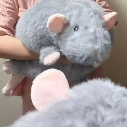 Cute 30/45/90cm Mouse Doll Cartoon Plush Flower Branch Rat Doll Soft Oversized Animal Figure Kids Gift Birthday