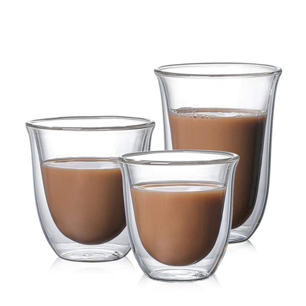 Cup Breakfast Mug High Borosilicate Insulated Coffee Tea Cup Tea Drink Cups Transparent Clear Double Wall Glass Cup