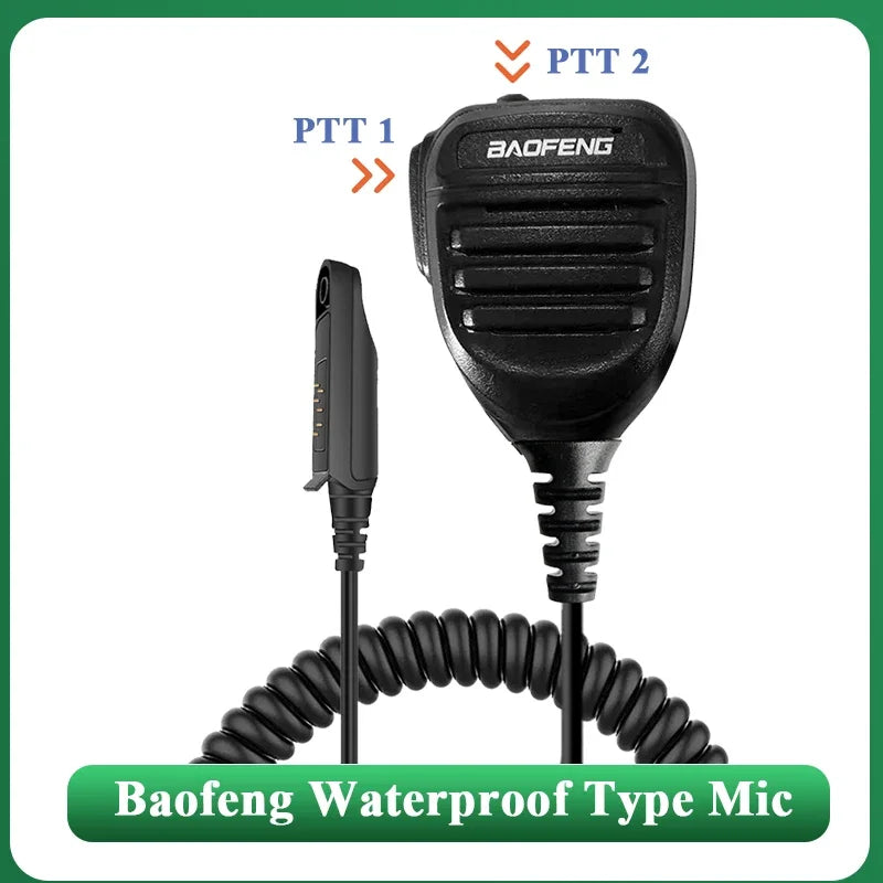 Baofeng Microphone UV-68 Pro Max V2 Walkie Talkie Waterproof PTT Speaker Mic for UV-9R Pro UV S22 UV-98 BF 9700 GT 3WP Ham Radio
