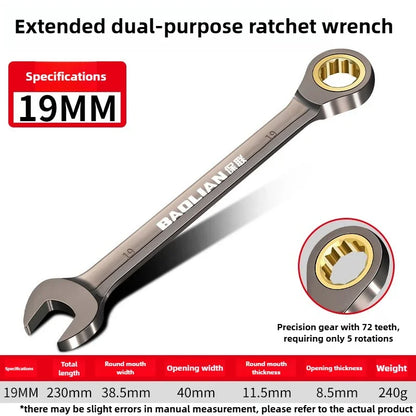 Universal Adjustable Torx Wrench 8-22mm Ratchet Spanner for Bicycle Motorcycle Car Repair Mechanical Tool