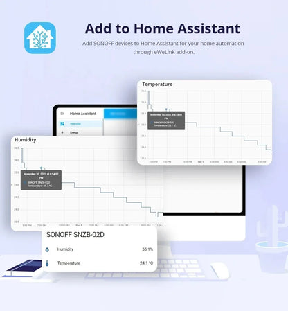 SONOFF SNZB-02D Zigbee Temperature Humidity Sensor SNZB 02D ZigBee Standard Compatible Smart Scene with ZBBrige-P Alexa