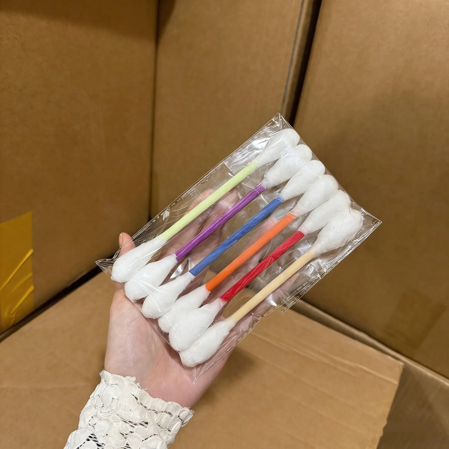 6Pcs Creative Cat Toys Cotton Swab Shaped Catnip Toy Giant Kitten Grinding Biting Stick Teething Cleaning Chew Toys Pet Supplies