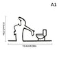 La Linea Minimalist Line Art Car Sticker Bumper & Window Door Wall Decal With Cartoon Character Design Home Car Decoration