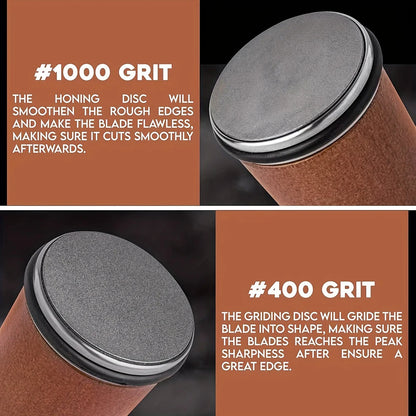 Rolling Knife Sharpener Double Sided Diamond Sharpening Stone 15/20° Degree Magnetic Angle Roller Sharpening for Kitchen Knives