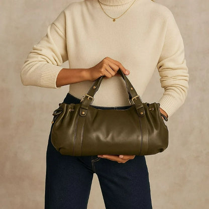 Fashion Large Capacity Boston Bag Designer Women Handbags Luxury Soft Crumpled Pu Leather Shoulder Crossbody Bags Commuter Bag