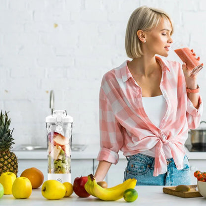 Household Fruit Electric Juicer Portable Juicer Blender USB Rechargeable Fruit Mixer 600ML Fruit Juicer Multi-functional Blender