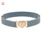 2022 Children Stretch Belts Girls Multicolor Adjustable Elastic Waist Belts with Heart Shape Buckle Waistband Accessories