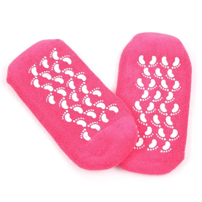 1 pair Reusable SPA Gel Socks Moisturizing Whitening Exfoliating Velvet Smooth Beauty Foot Care Silicone Socks Feet Care