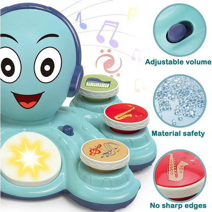 Baby Musical Toys Learning Toys for Toddlers Octopus Music Toys Preschooler Musical Educational Instruments Toy for Birthday