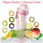 Flavored Water Bottle 650ml Sports Alr Up Drinking Bottle 7 Fruit Fragrance Pods Water Cup for Outdoor Camping Fitness Fashion