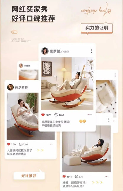 PYJ recliner household lazy sofa chair single living room balcony simple and comfortable leisure chair