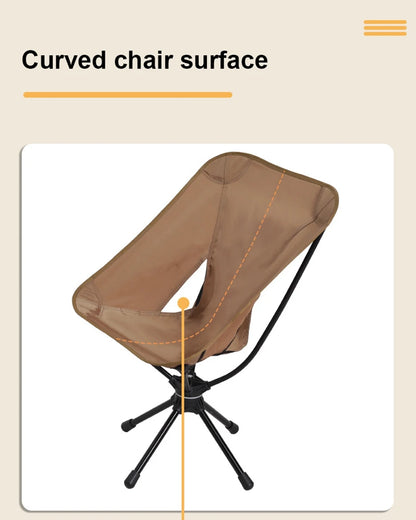 Outdoor Folding Chairs Rotatable Swivel Chair for Camping Lightweight Beach Fishing Chairs with Carry Bag for Picnic Hiking