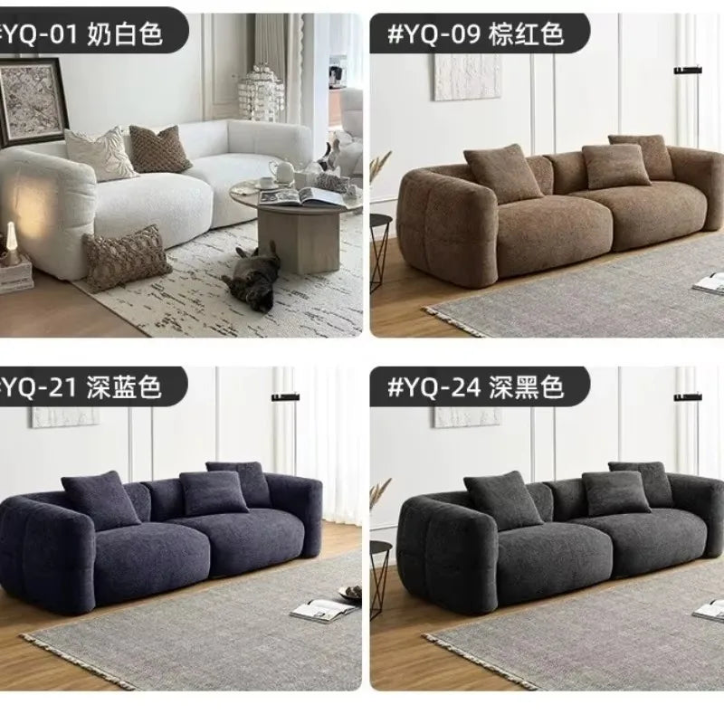 Homestay compressed fabric sofa, small apartment removable and washable large white sofa bed customized multi-function