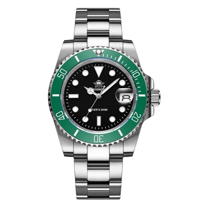 ADDIESDIVE MY-H3-2 Men's Dive Quartz Watch 41mm Fashion Stainless Steel Wristwatch 200M Calendar Display Luminous Watches ForMen