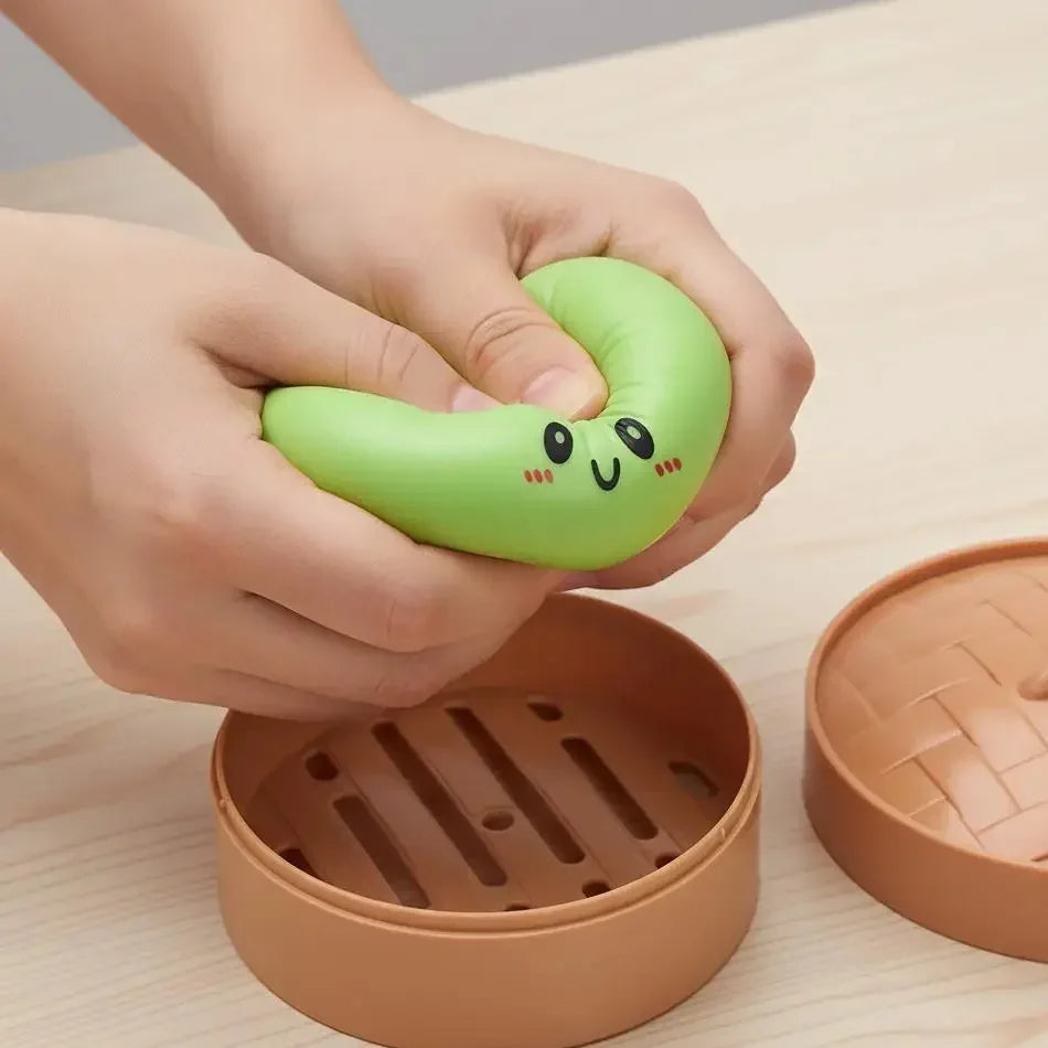 Dumpling Pressure Dumpling Squishies Cute Colorful Bun Toy Slow Rising Stress Relief Fidget Toy for Kids Adults Anti-Anxiety Gif