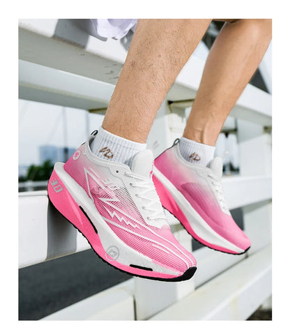 Couple Breathable Mesh Carbon Board Shoes, Student Sports Exam Shoes, Chunta Ultra Light Rebound Marathon Running Shoes
