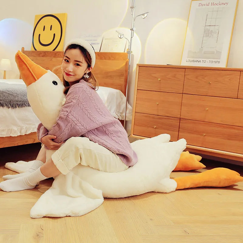 50-190cm Cute Big Duck Goose Plush Toy Kawaii Huge Duck Sleeping Pillow Cushion Soft Stuffed Animal Doll Kid Toy Gift