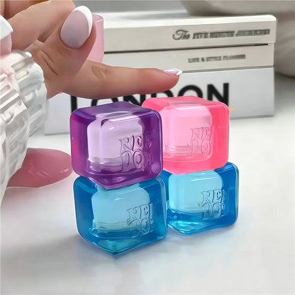 Needoh Nice Ice Baby Fidget Cube Set 4 Pack Super Solid Squish Sensory Toys Non-toxic Squeeze Toys for ADHD and Autism Gift