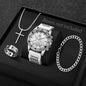 4PCS Fashion Silicone Strap Men Sports Watches Luxury Mens Business Watches Jewelry Set Reloj Hombre (Without Box)