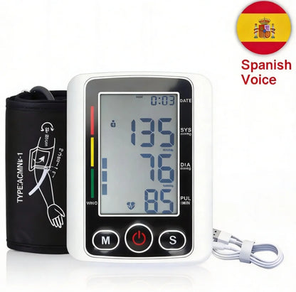 Digital Sphygmomanometer Medical Health Detector Home Upper Arm Blood Pressure Monitor Adult Kid Pulse Monitor Sphygmomanometer