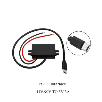 12V 24V 36V 48V Buck 5V 3A Charging Converter DC-DC Step Down Converter for Battery With Multi Types USB Jack Female USB