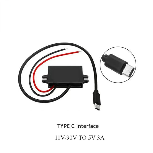 12V 24V 36V 48V Buck 5V 3A Charging Converter DC-DC Step Down Converter for Battery With Multi Types USB Jack Female USB