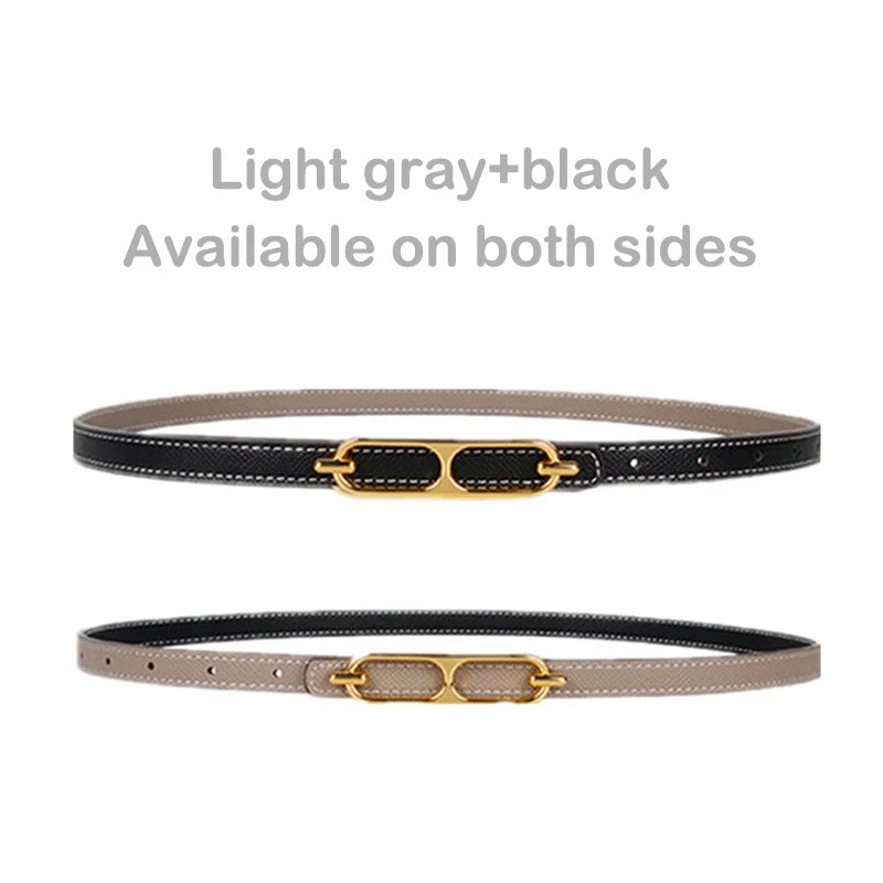 Casual Basic Porous Adjustable Double Sided Use Thin Belts For Women